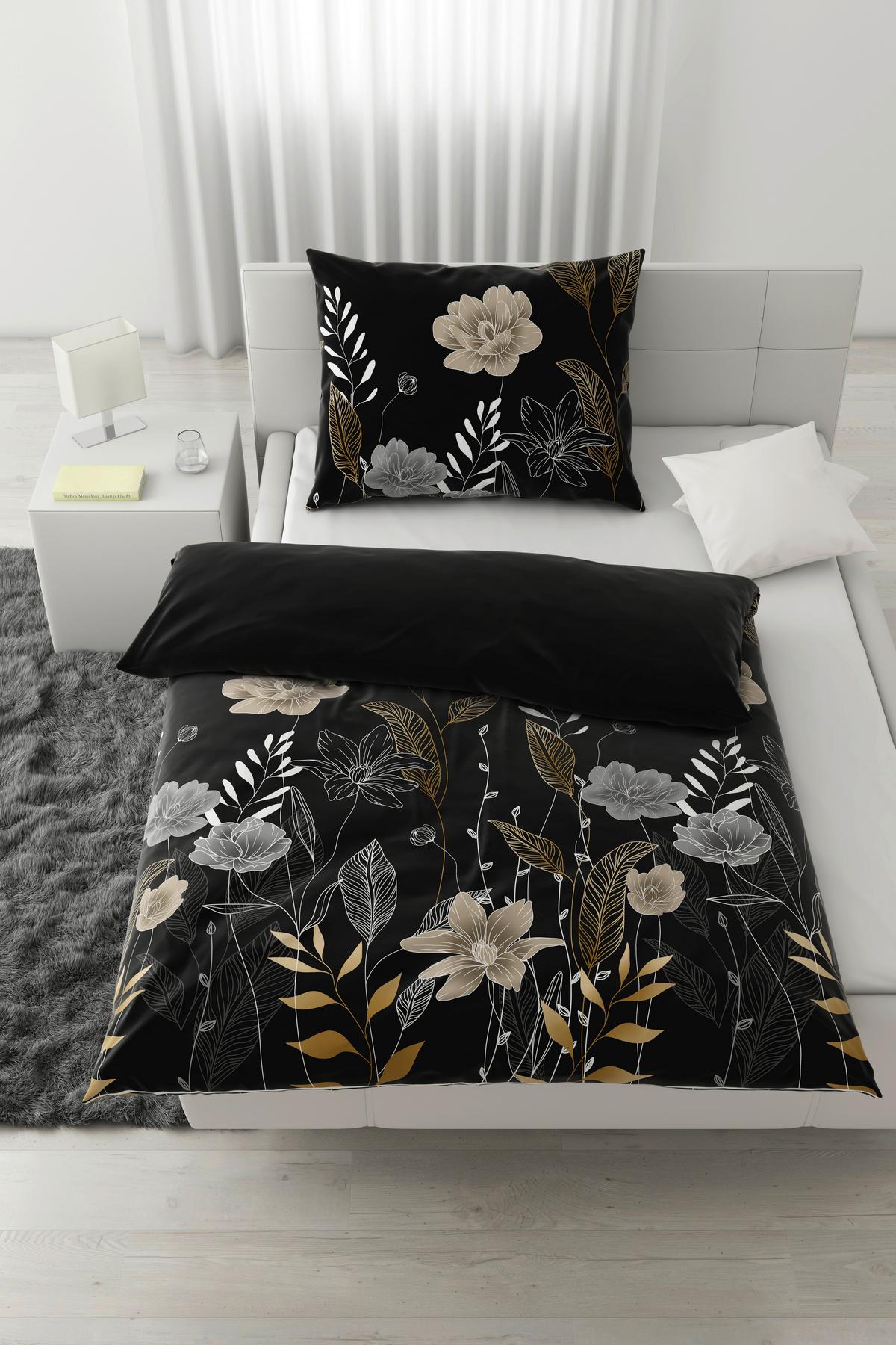 BETTWÄSCHESET NALA - Grau, Romantik / Landhaus, Textil (160/210cm) - Modern Living