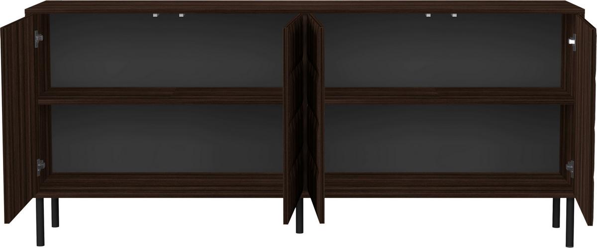 Sideboard Diamond Dunkelbraun - Dunkelbraun/Schwarz, Design, Holzwerkstoff/Metall (205/91/40cm) - Mömax