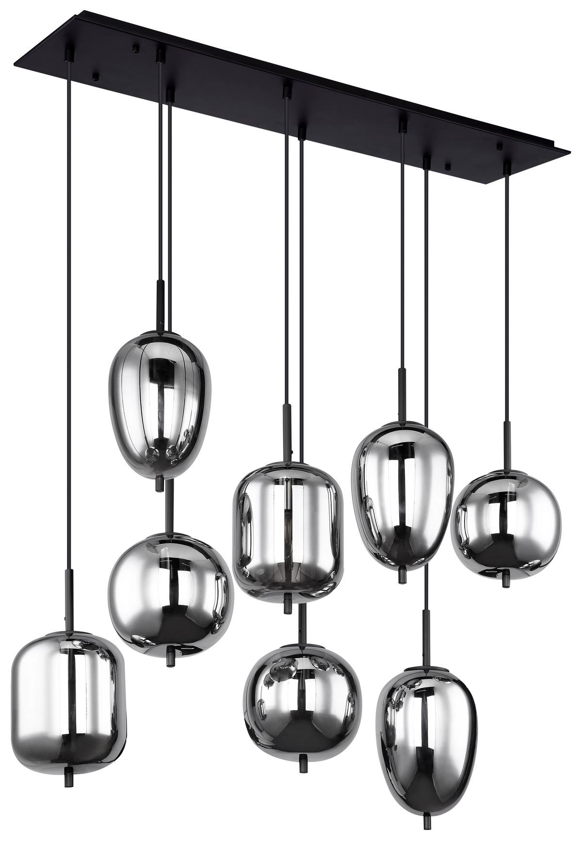 HÄNGELEUCHTE BLACKY - Schwarz, Basics, Glas/Metall (94/34/120cm) - Globo