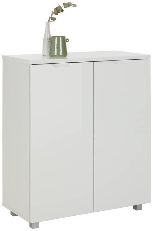 Lowboard in Weiß - Silberfarben/Weiß, MODERN, Holzwerkstoff/Kunststoff (80/90/38cm) - Mömax