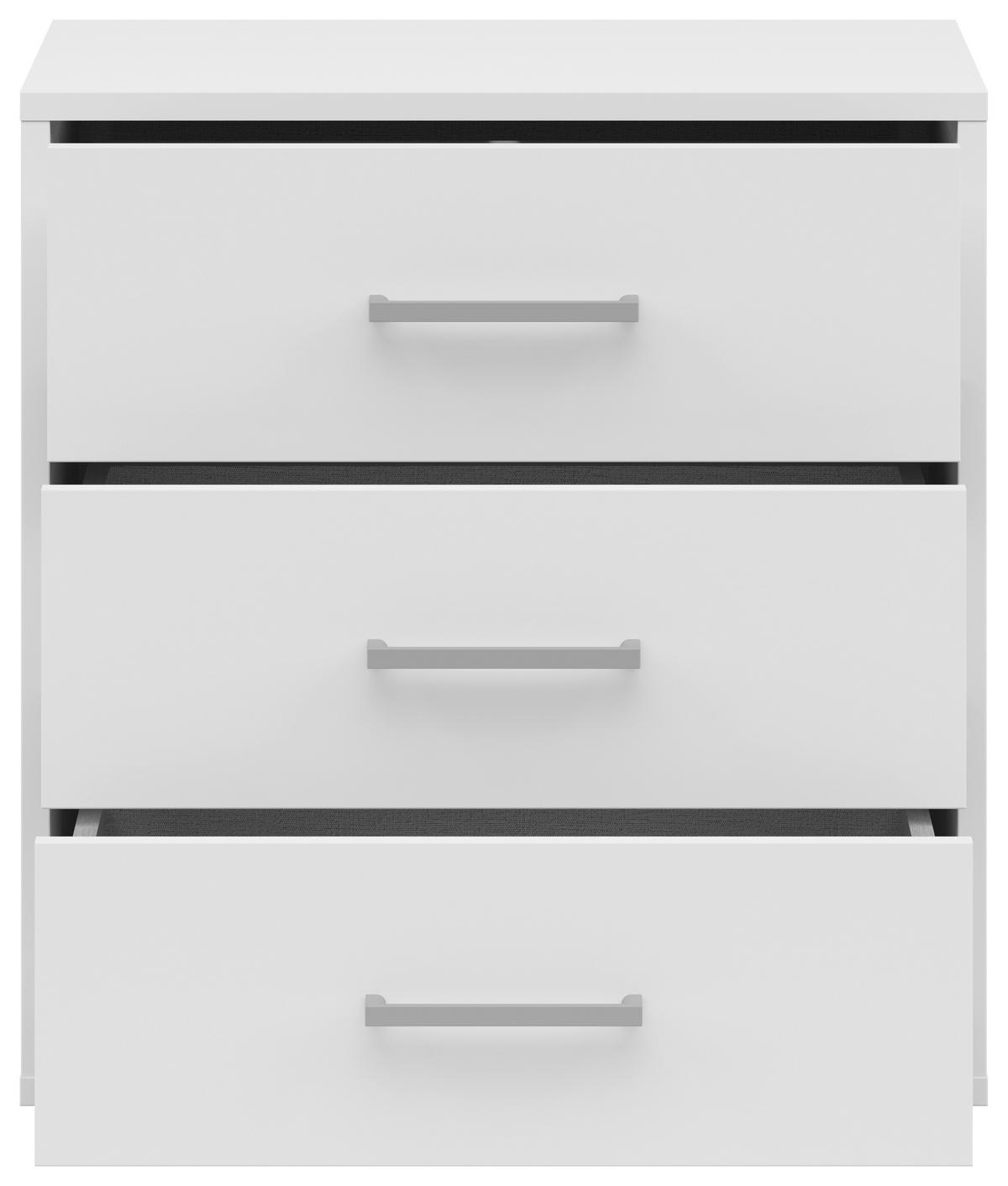 Noptieră SMART 3 - alb, Konventionell, material pe bază de lemn (50/54/35cm)