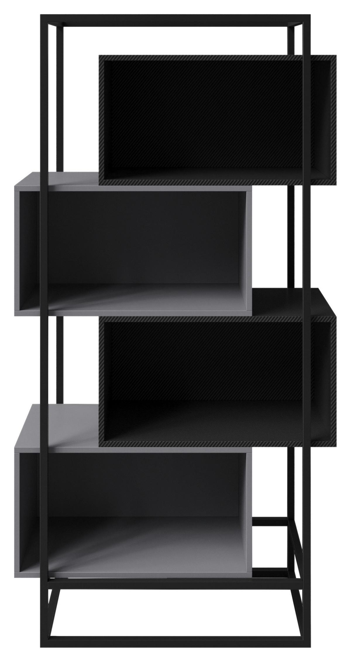 Regal Minecraft ca. 70x164x38 cm Schwarz/Grau - Schwarz/Grau, MODERN, Holzwerkstoff/Metall (70/164/38cm) - Minecraft
