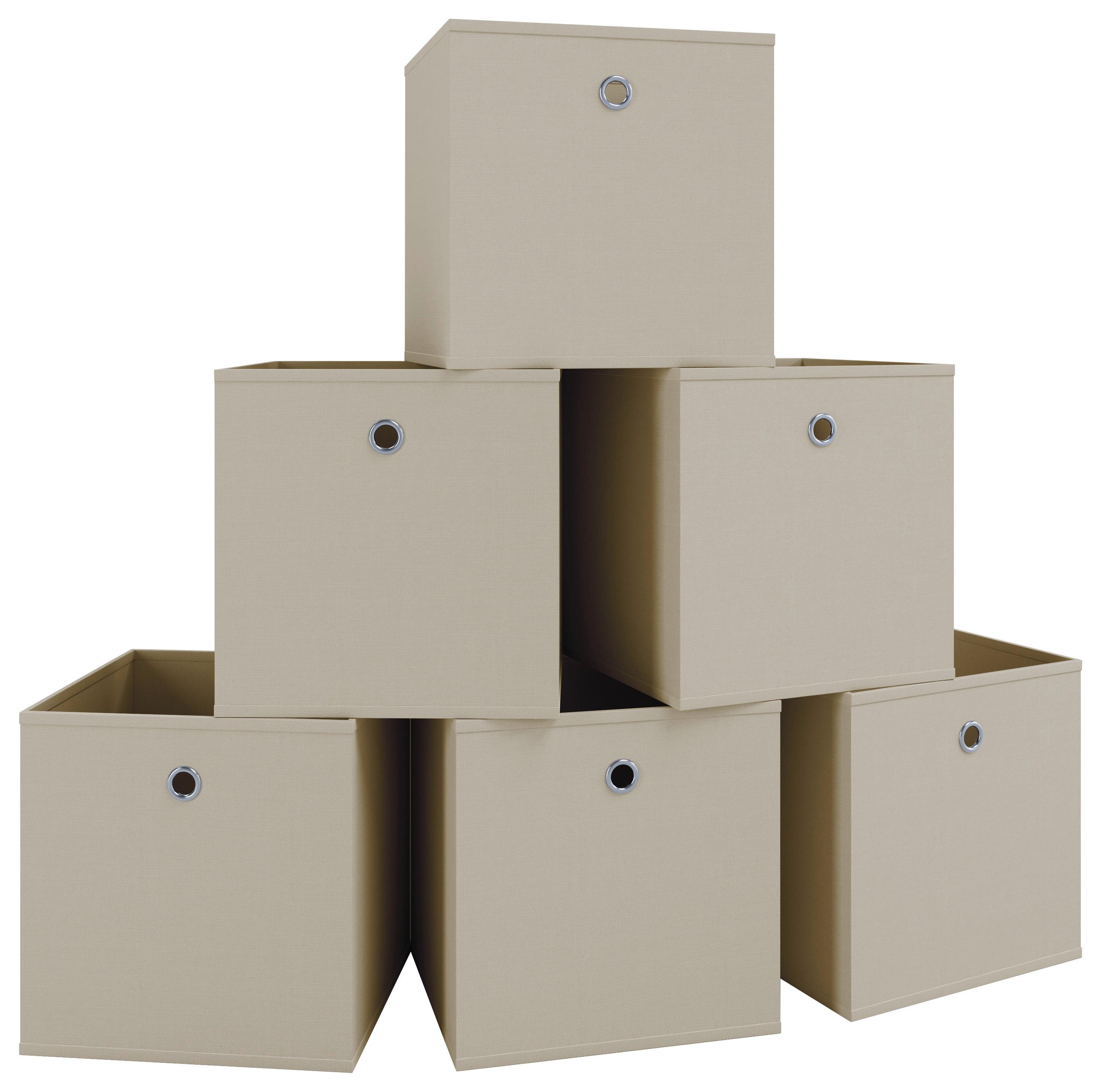 Faltbox 6er-Boxas - Naturfarben, Basics, Kunststoff (27/28/27cm) - MID.YOU
