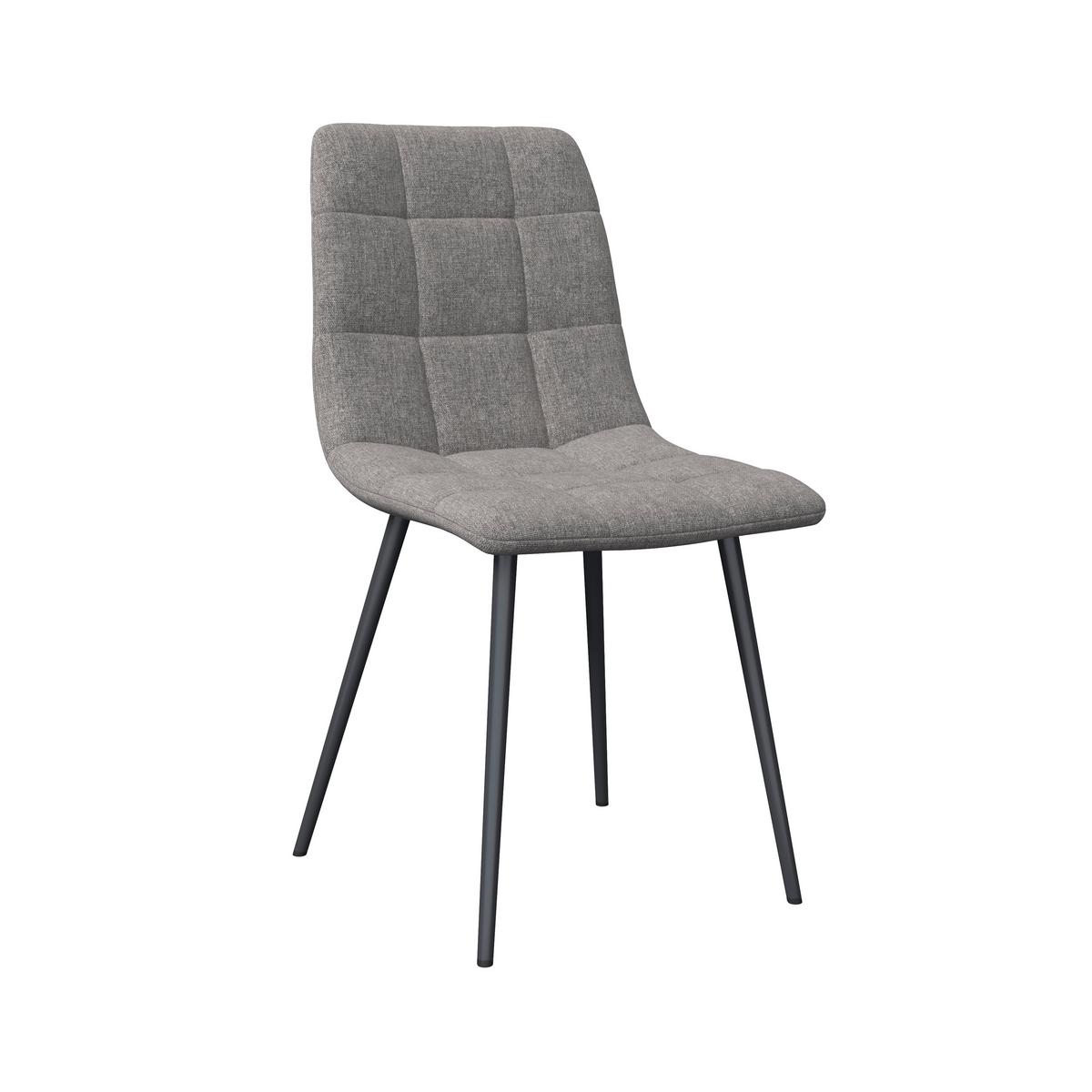 Stuhl Ria Grau Mikrofaser Gepolstert - Schwarz/Grau, MODERN, Textil/Metall (44/87/54cm) - Bessagi Home