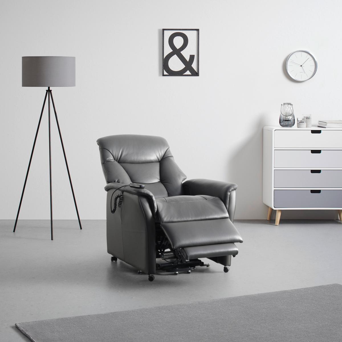 Relaxsessel Comfort in Anthrazit - Anthrazit, MODERN, Leder (80/110/86cm) - Premium Living