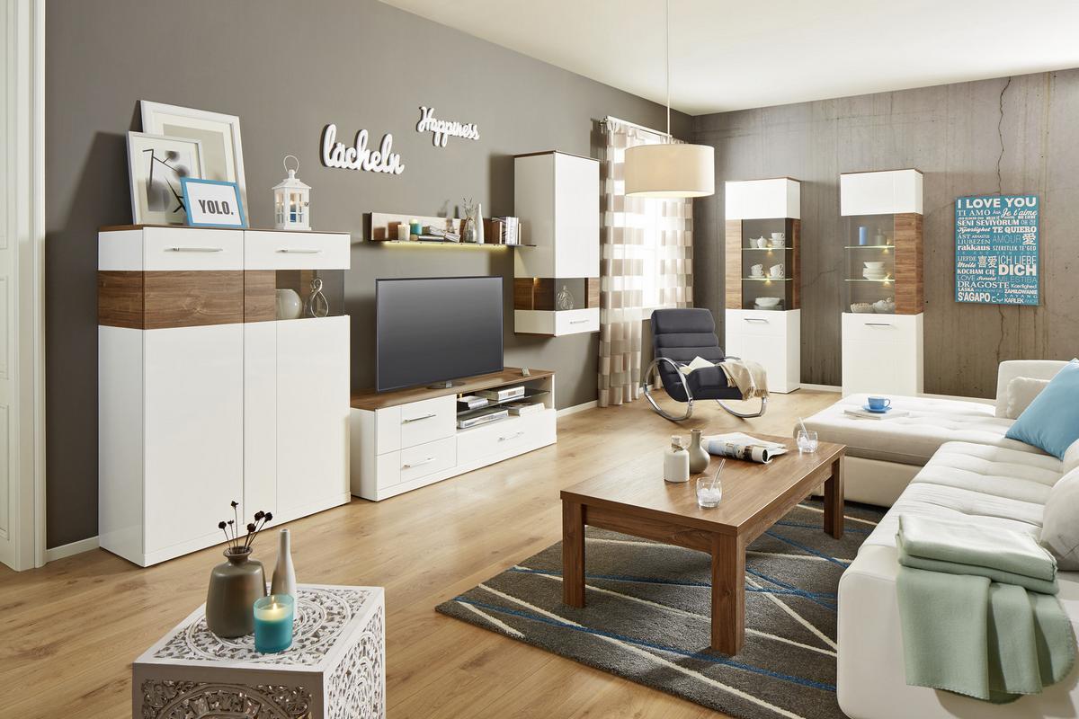 Hängeelement in Weiß Hochglanz - Weiß, MODERN, Holz (60/133/37cm) - Premium Living