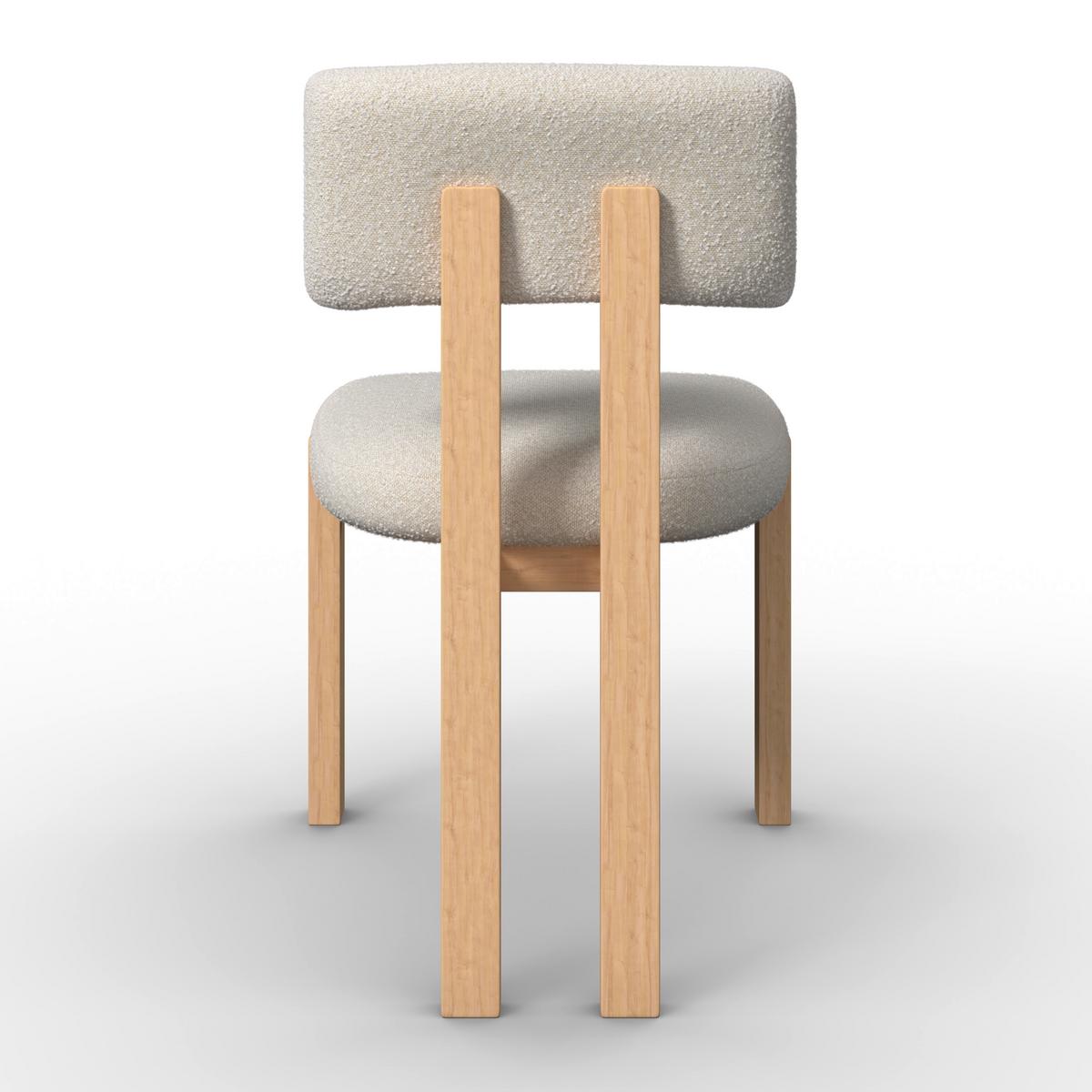 Stuhl Jonna Creme Bouclé Gepolstert - Creme/Naturfarben, MODERN, Holz/Textil (51/82/53cm) - Bessagi Home
