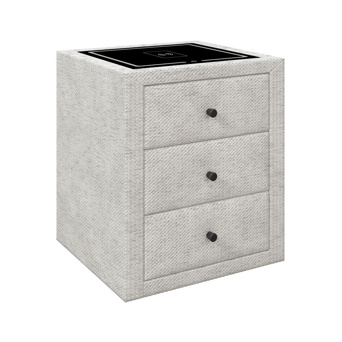 Noćni Stočić Brisbane Ii - crna/krem, Trendi, staklo/tekstil (49,5/56,5/46cm) - Premium Living