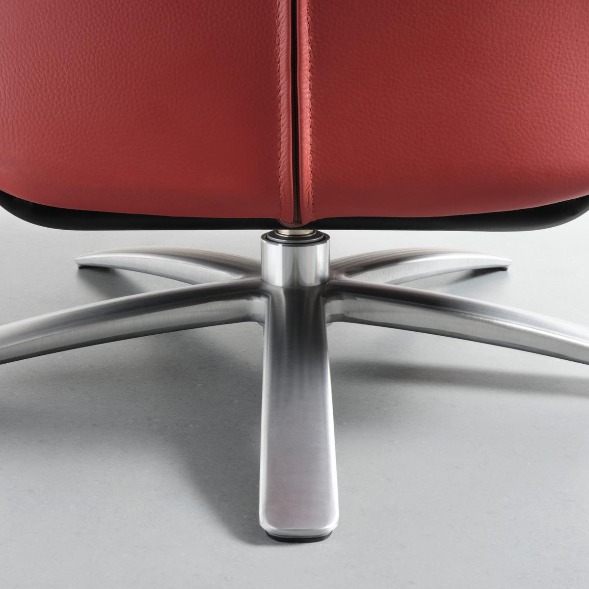 Relaxsessel Tom Leder Rot - Rot, MODERN, Leder/Metall (78/113/85cm) - Premium Living