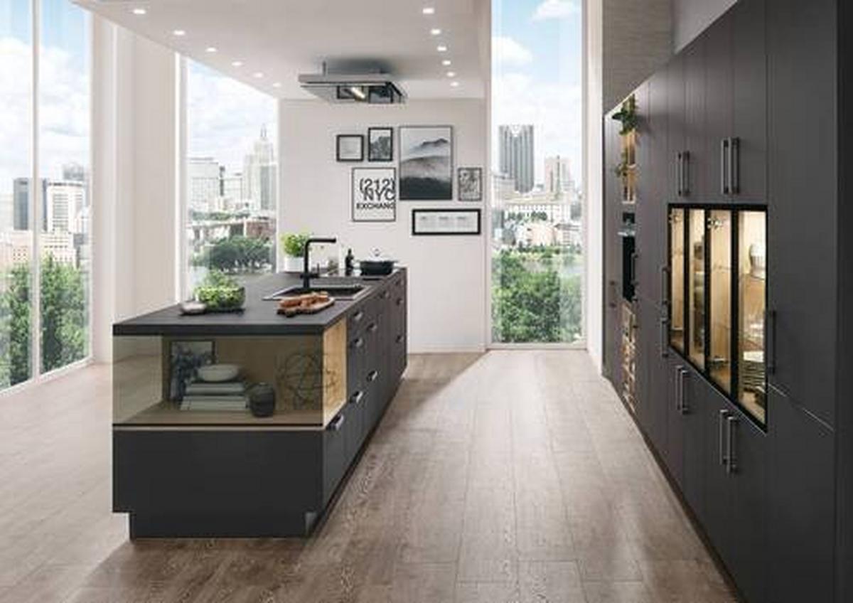 Bucătărie la comandă Easytouch - negru, Modern, material pe bază de lemn - Nobilia
