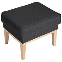 HOCKER ANGELO - Graphitfarben/Naturfarben, KONVENTIONELL, Holz/Textil (50/41/41cm) - Max Winzer