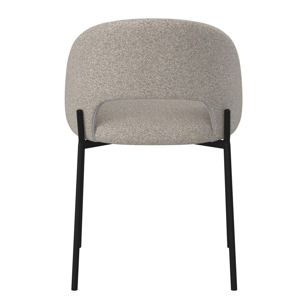 Stuhl Nadiya Hellgrau Leinenoptik Gepolstert - Hellgrau/Schwarz, MODERN, Holz/Textil (52/78/56cm) - Bessagi Home
