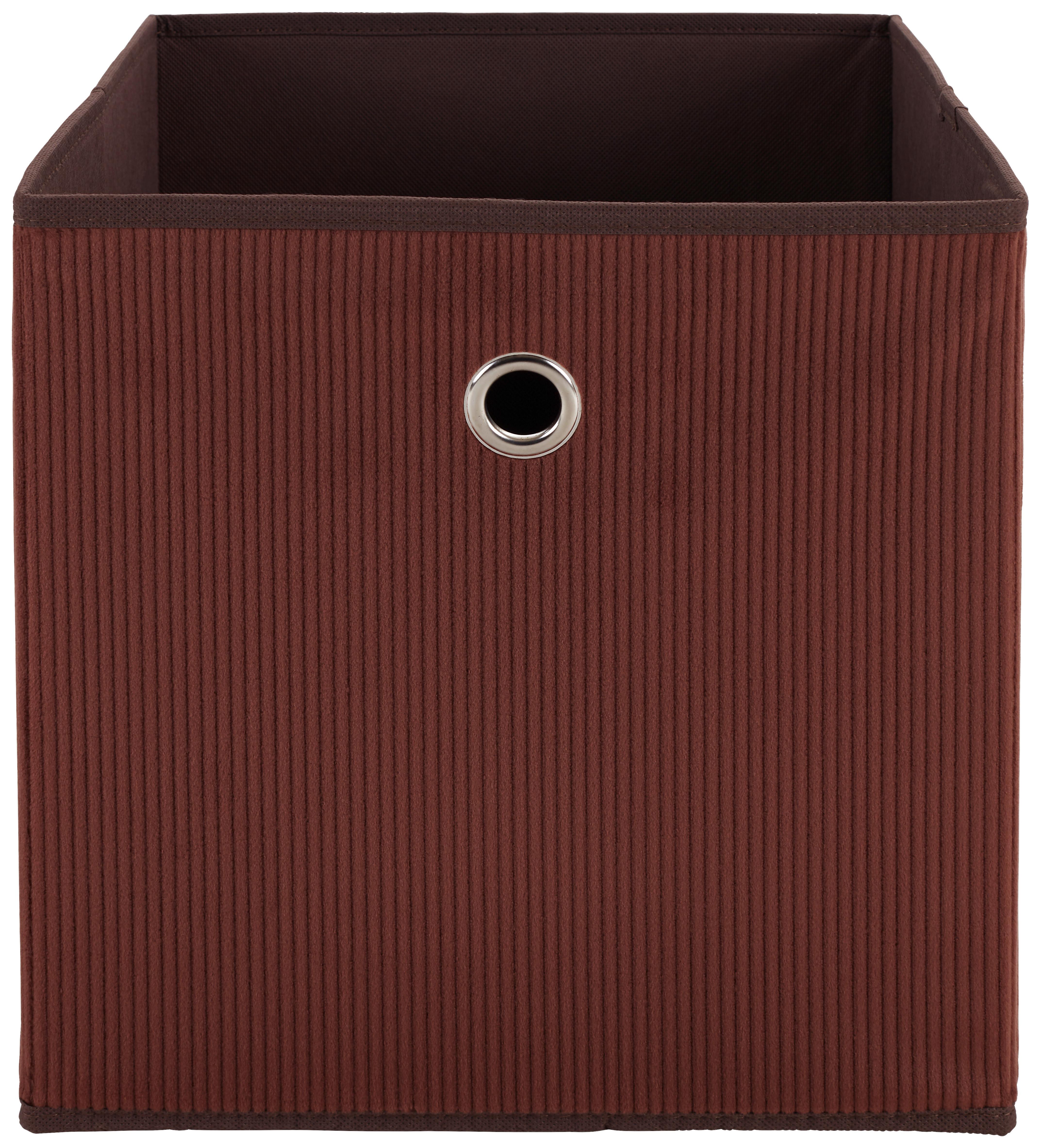 Zložljiva Škatla Cubi New, Temno Rjava - rjava, Moderno, karton/tekstil (30/30/30cm)