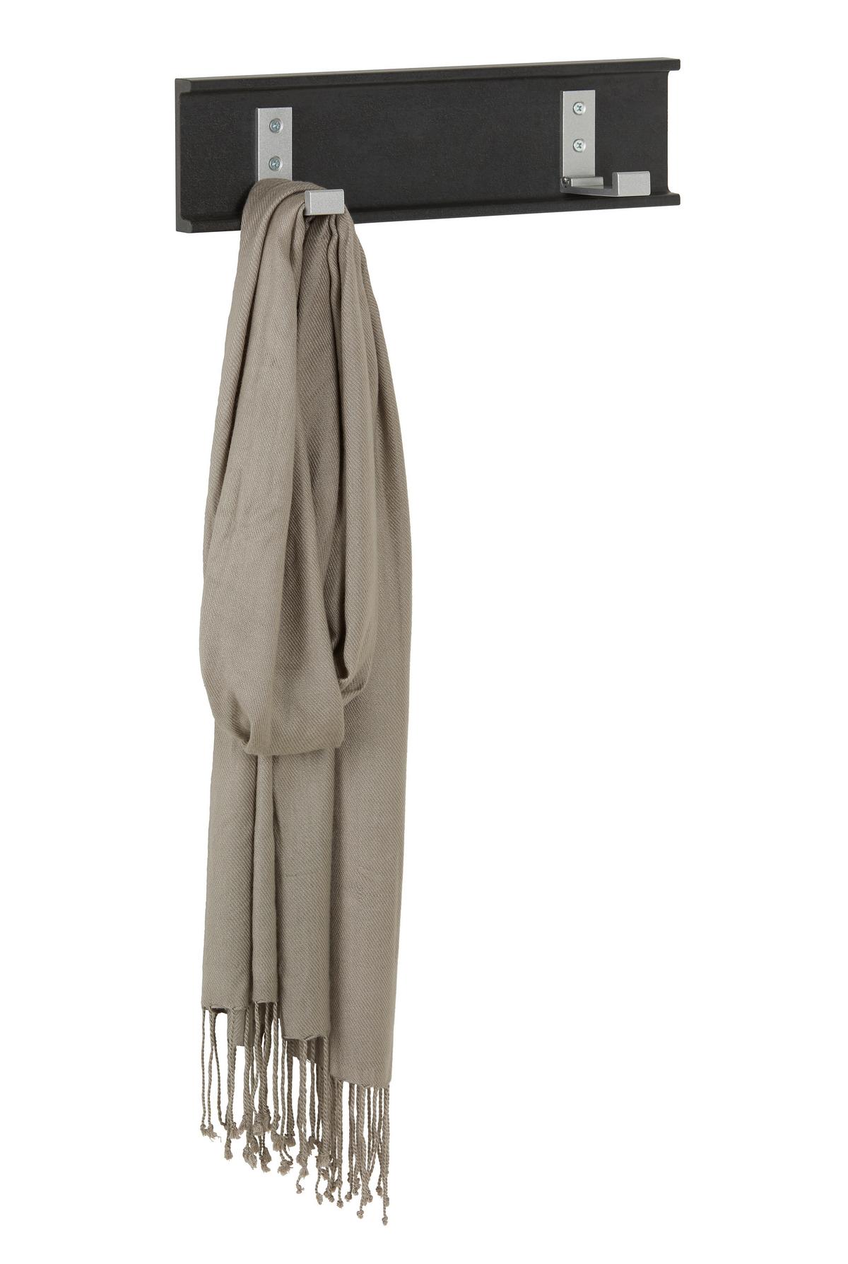 Hakenleiste in Schwarz - MODERN, Holzwerkstoff (37/10/3cm) - Mömax