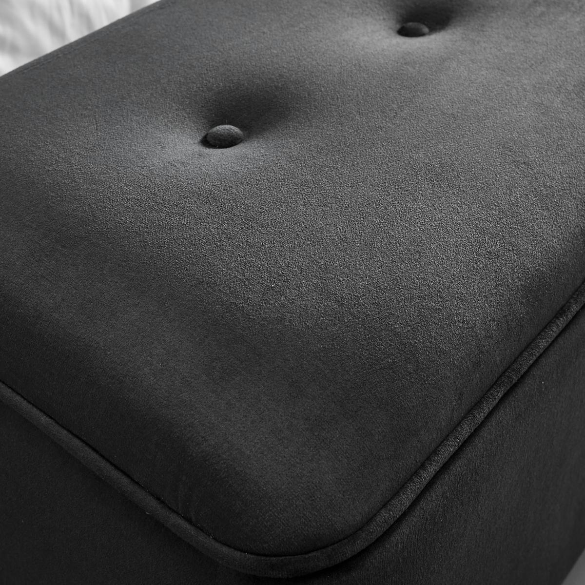 ŁAWKA DO ŁÓŻKA ELLA - kolor naturalny/ciemnoszary, Modern, drewno/tkanina (124/48/43cm) - Bessagi Home