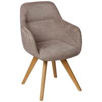 KRZESŁO Z PODŁOKIETNIKAMI VENEDIG - taupe, Design, drewno/tkanina (57/85,5/65cm) - Voleo