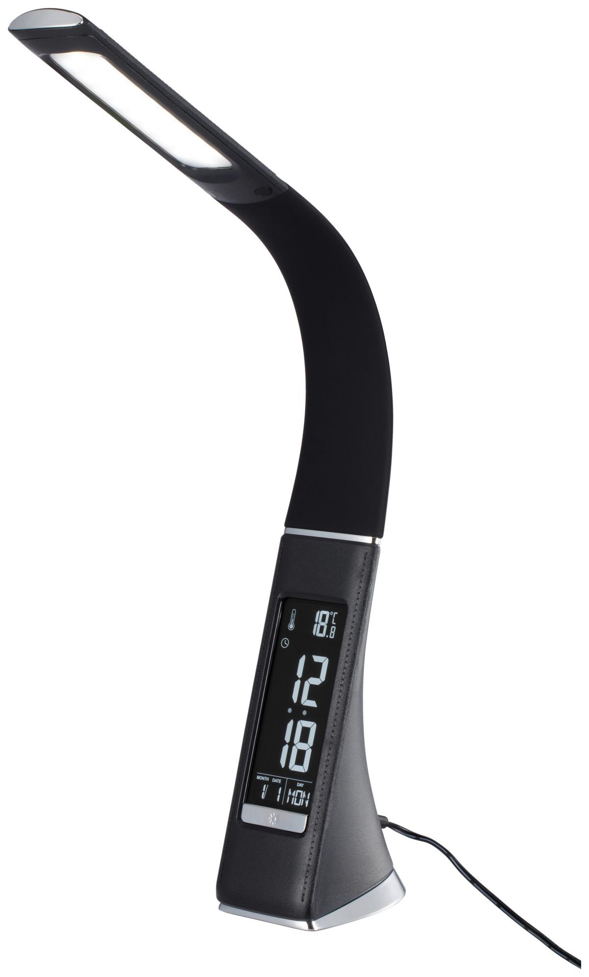 LED Íróasztali Lámpa Freddy - fekete, Modern, műanyag/fém (9/9/30cm) - Mömax