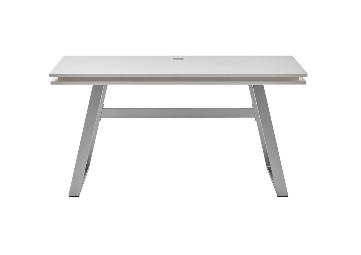 Pisalna Miza Tiflis 1 - barve nerjavečega jekla/bela, Moderno, kovina/leseni material (140/75/60cm) - Mömax