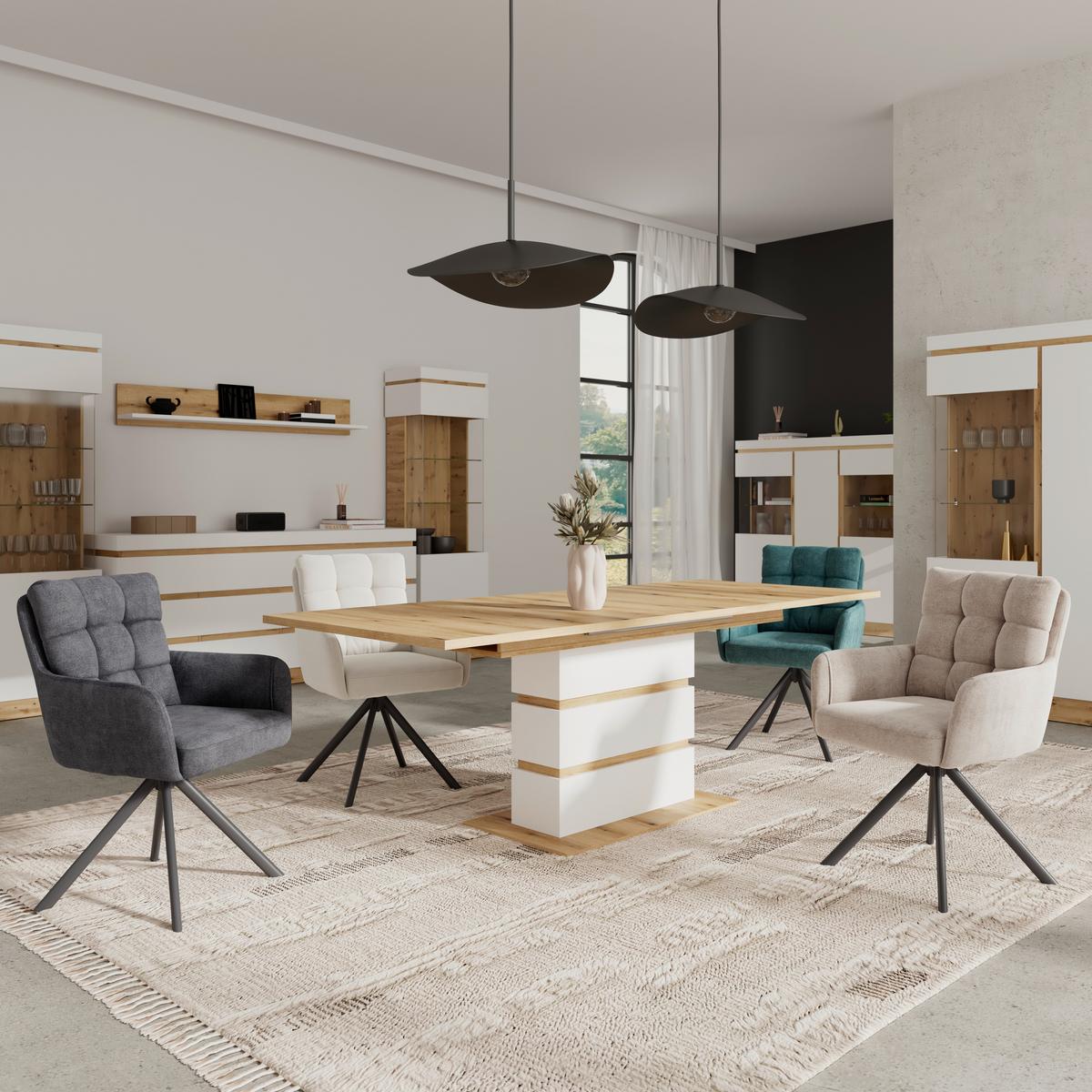 Zidna Polica Calabria - bijela/boje hrasta, Trend, drvni materijal (160/24/21,6cm) - Modern Living