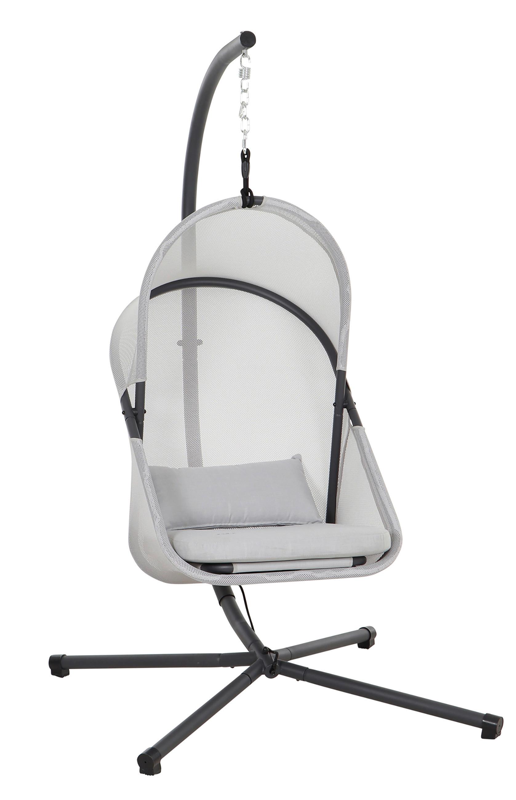 HÄNGESESSEL N85547 - Anthrazit/Grau, KONVENTIONELL, Kunststoff/Textil (123/195/106cm) - Siena Garden