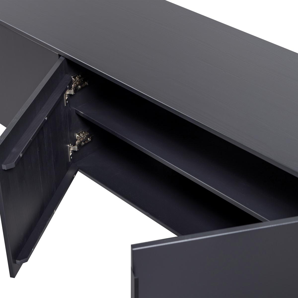 LOWBOARD Gunnar Schwarz B: 200cm - Schwarz, Design, Holz/Metall (200/56/44cm) - Livetastic