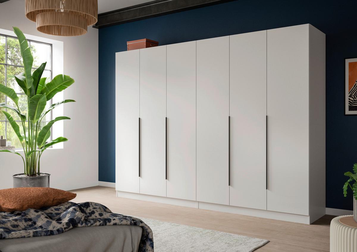 Drehtürenschrank KOPENHAGEN ca.240x181x52cm Weiß - Schwarz/Weiß, MODERN, Holzwerkstoff (240/181/52cm) - MID.YOU