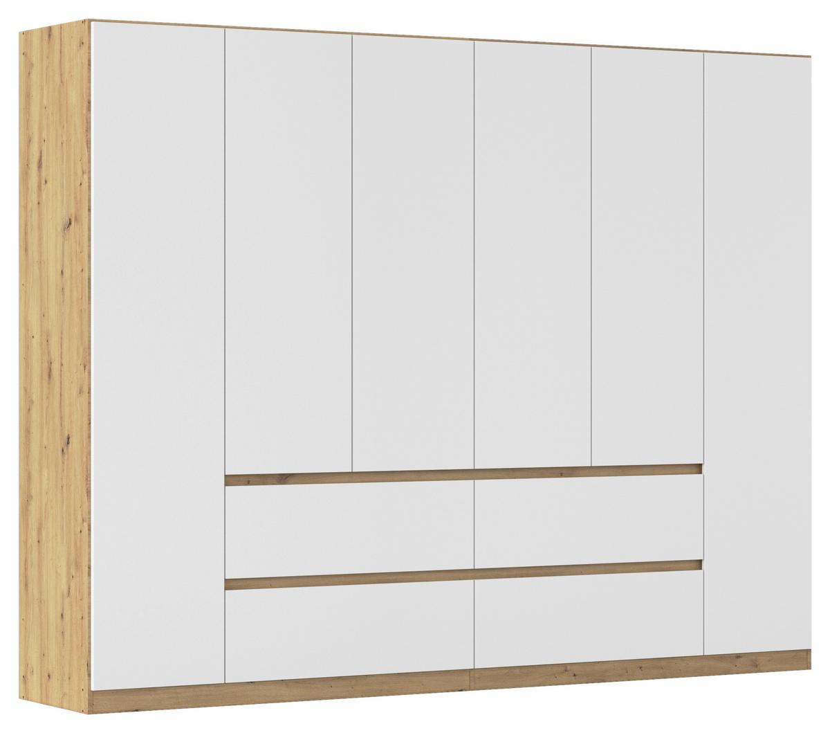 DULAP  USI ROTATIVE MAINZ - alb/stejar Artisan, Basics, material pe bază de lemn (271/210/54cm) - Modern Living