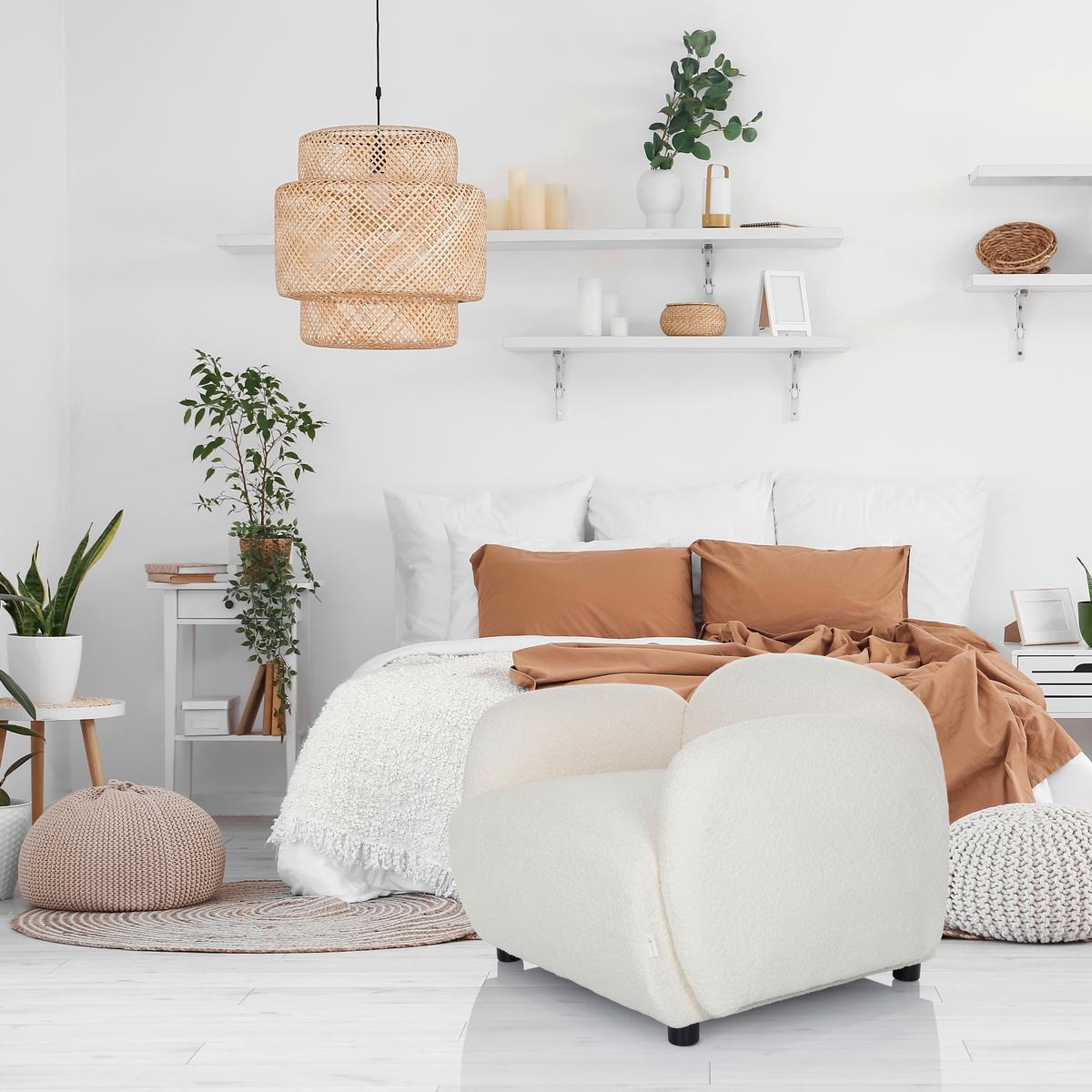 Naslanjač Verduna, Bela - črna/bela, Moderno, umetna masa/tekstil (87/65/76cm) - MID.YOU