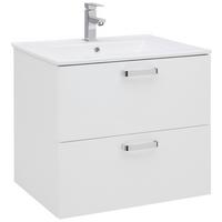 Bază cu lavoar Fresh - alb/alb lucios intens, Konventionell, ceramică/material pe bază de lemn (61/56/47cm) - Ondega