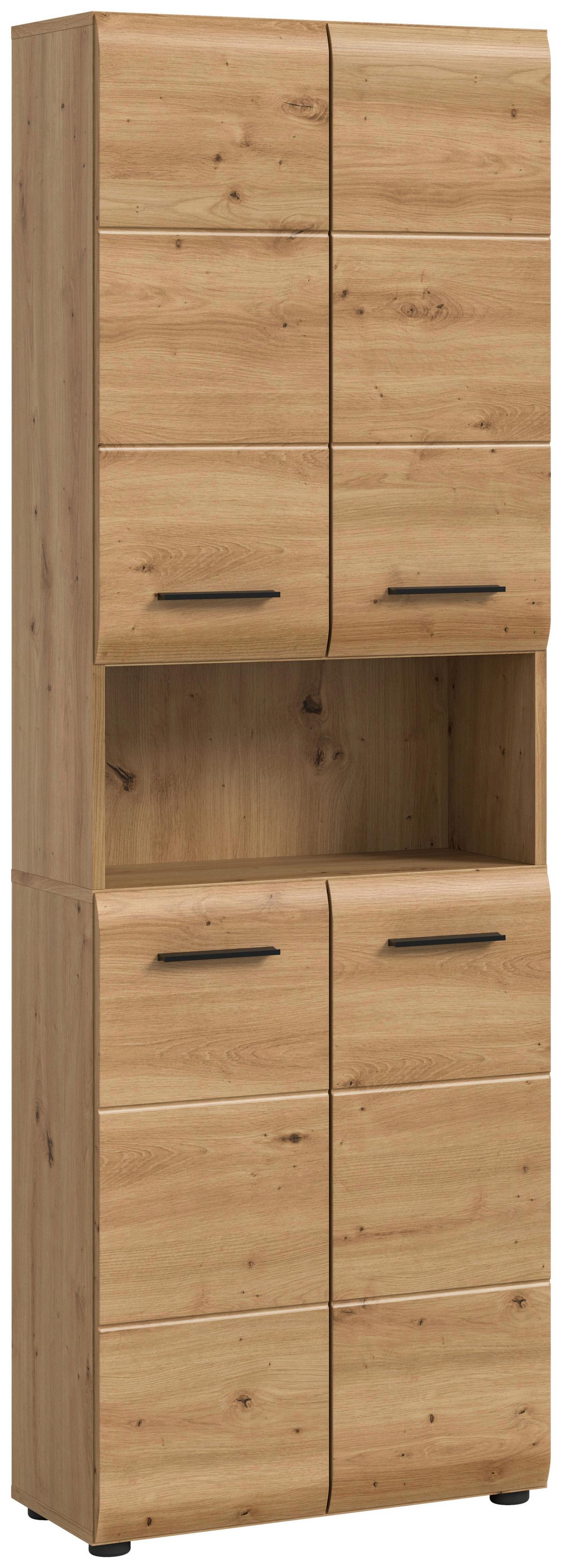 Visoki Element Ice - hrast Artisan/crna, Basics, drvni materijal/plastika (60/185/30cm) - MID.YOU