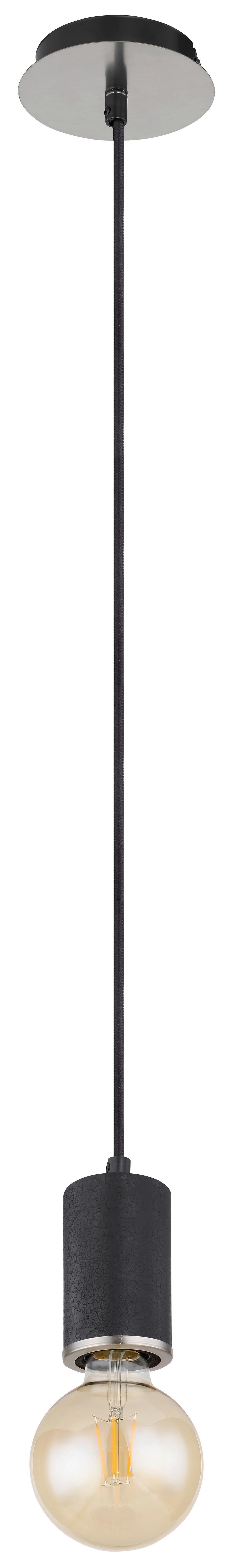 Viseča Svetilka Poldi - črna, Basics, kovina/les (12/160cm) - Globo