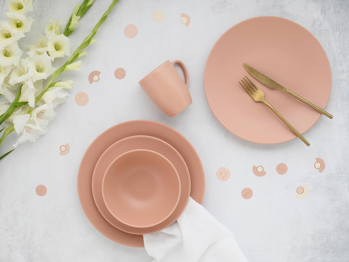 Kombinirani Servis Soft Touch Peach, 16-Delni - roza, Basics, keramika - Creatable