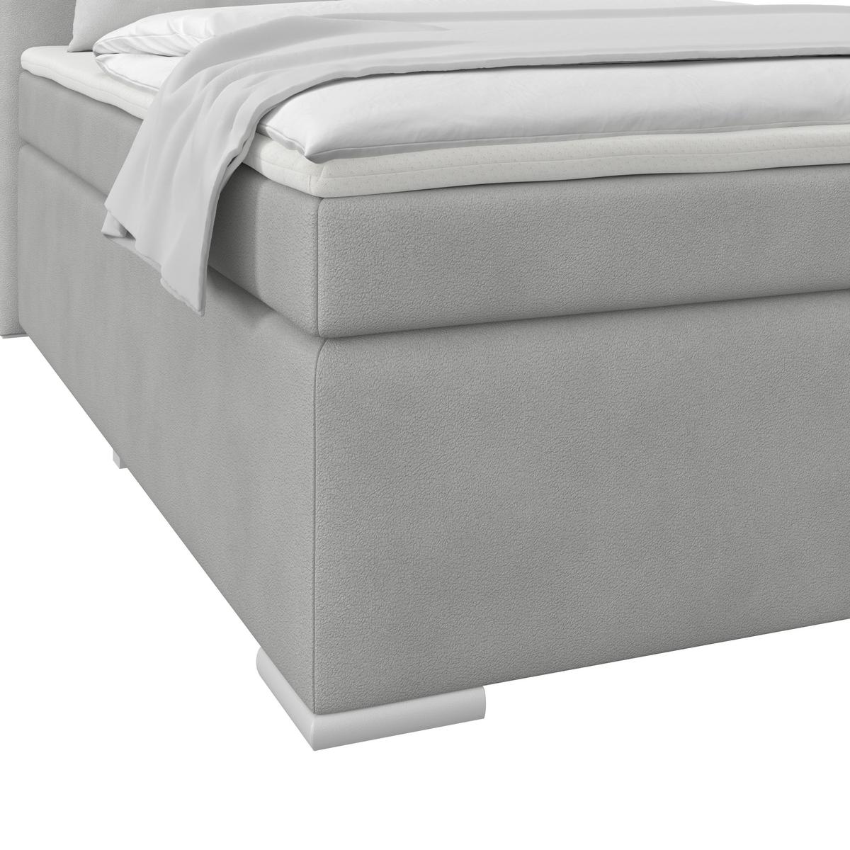 Boxspring Krevet Mira - srebrne boje/boje škriljevca, Konvencionalno, drvo/tekstil (120/200cm) - Best Price