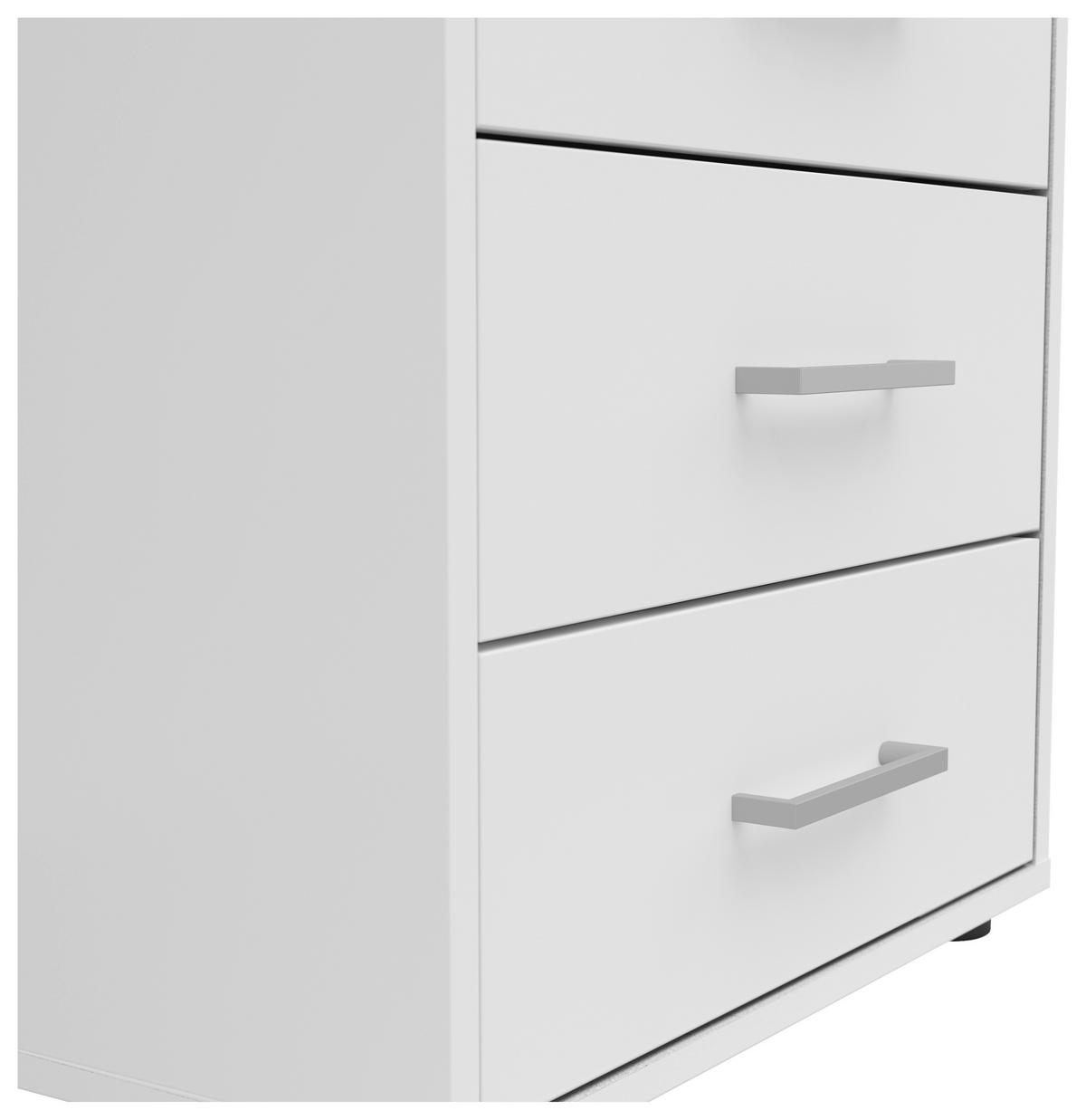NOPTIERA SMART 3 - alb/gri-alb, Basics, material pe bază de lemn (50/54/35cm) - Modern Living