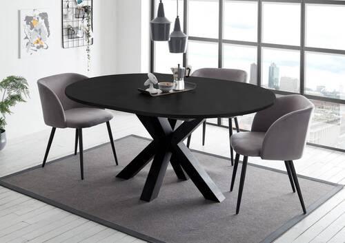 Ausziehtisch in Schwarz - Schwarz, MODERN, Holzwerkstoff (130-170/130/78cm) - ecoTree