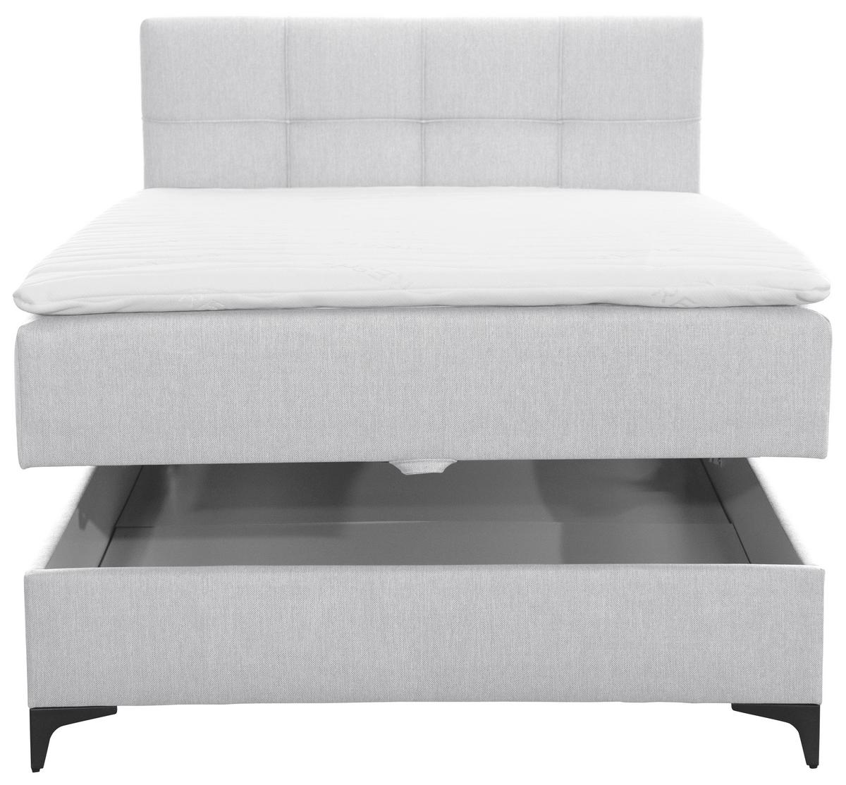 Box Krevet Freddie - svijetlo siva/crna, Konvencionalno, tekstil/metal (100/200cm)
