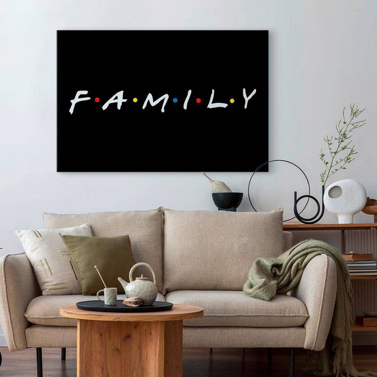 Slika Na Platnu Family - črna/bela, Basics, tekstil/les (120/80/1,2cm) - artgeist