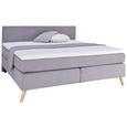 Boxspringbett Grau 180x200cm - Eichefarben/Grau, MODERN, Karton/Holz (206/180/100cm) - Modern Living