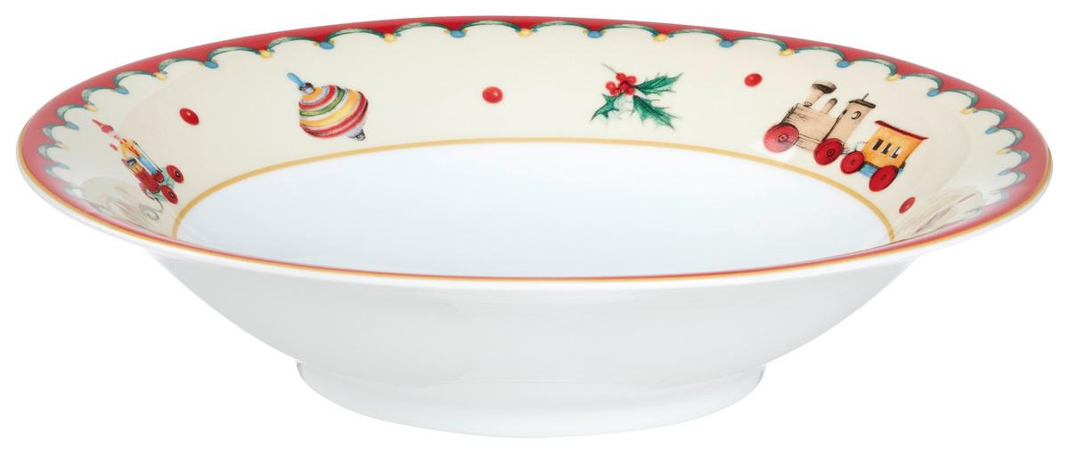 Suppenteller XMAS mit Weihnachtsmotiv Ø ca. 21cm - Rot/Weiß, KONVENTIONELL, Keramik (21/4,9cm) - Mömax