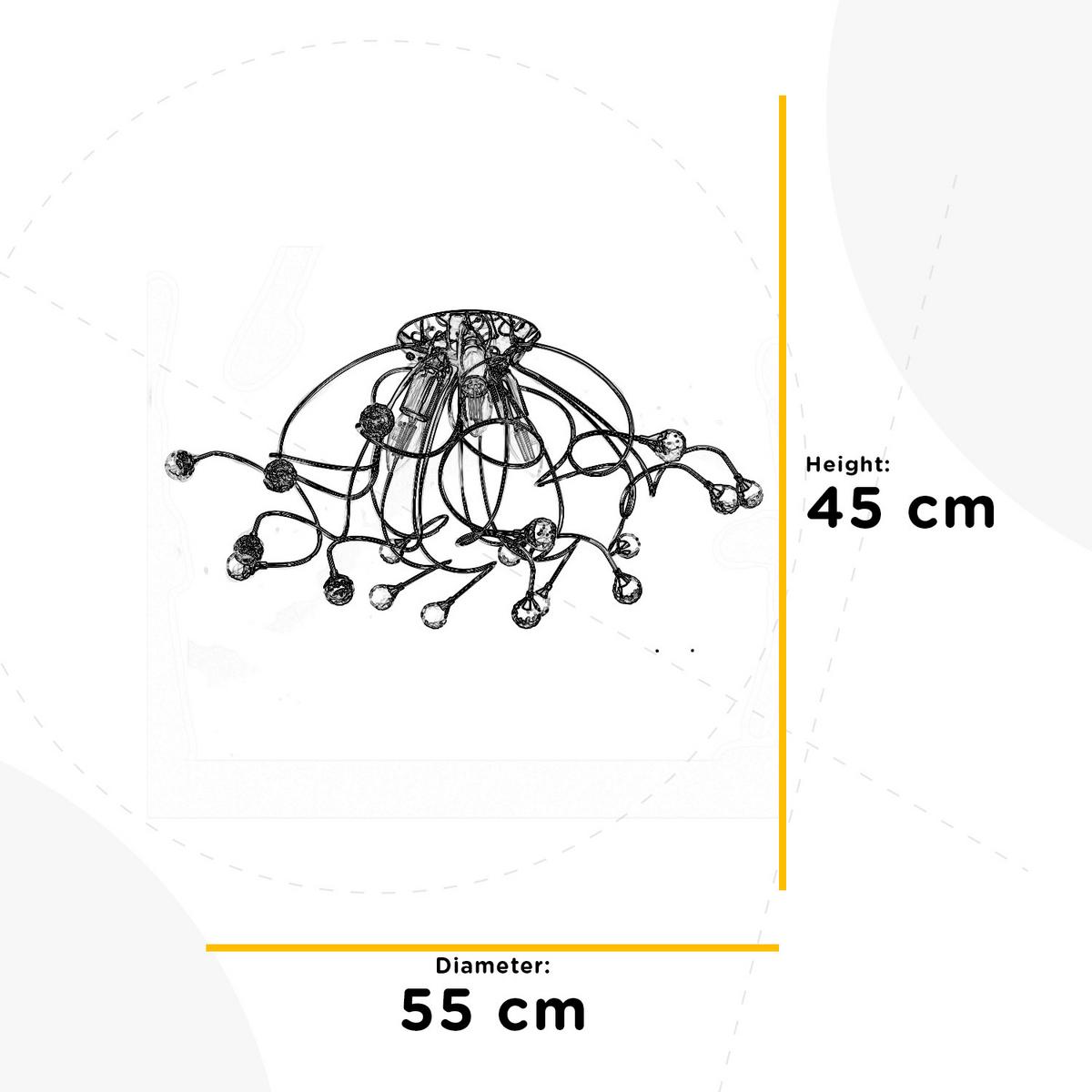 Deckenleuchte Trilly Chromfarben max. 6 Watt - Chromfarben, KONVENTIONELL, Glas/Metall (55/45cm)