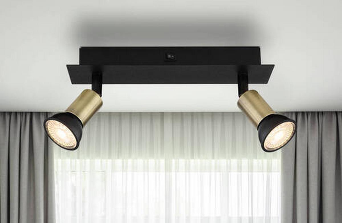 Strahler Drew in Strahler/Gold - Goldfarben/Schwarz, Design, Metall (25/6/9cm) - Globo