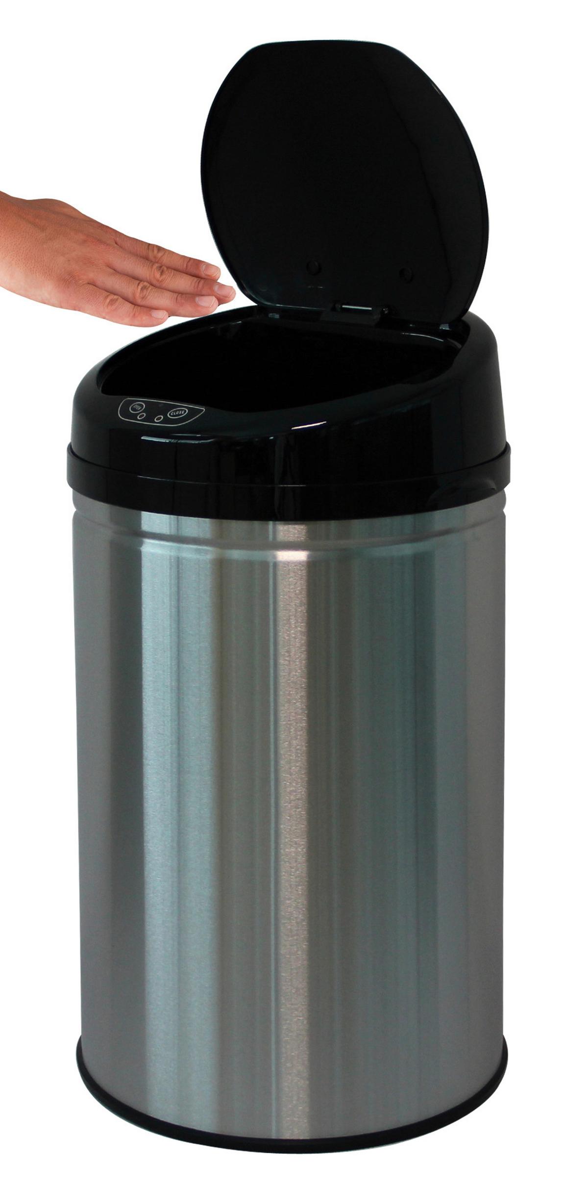 Koš Za Smeti Sensor, Črna, Srebrna, 30 L - srebrne barve/črna, Trend, kovina/umetna masa (31/31/61,5cm) - Echtwerk