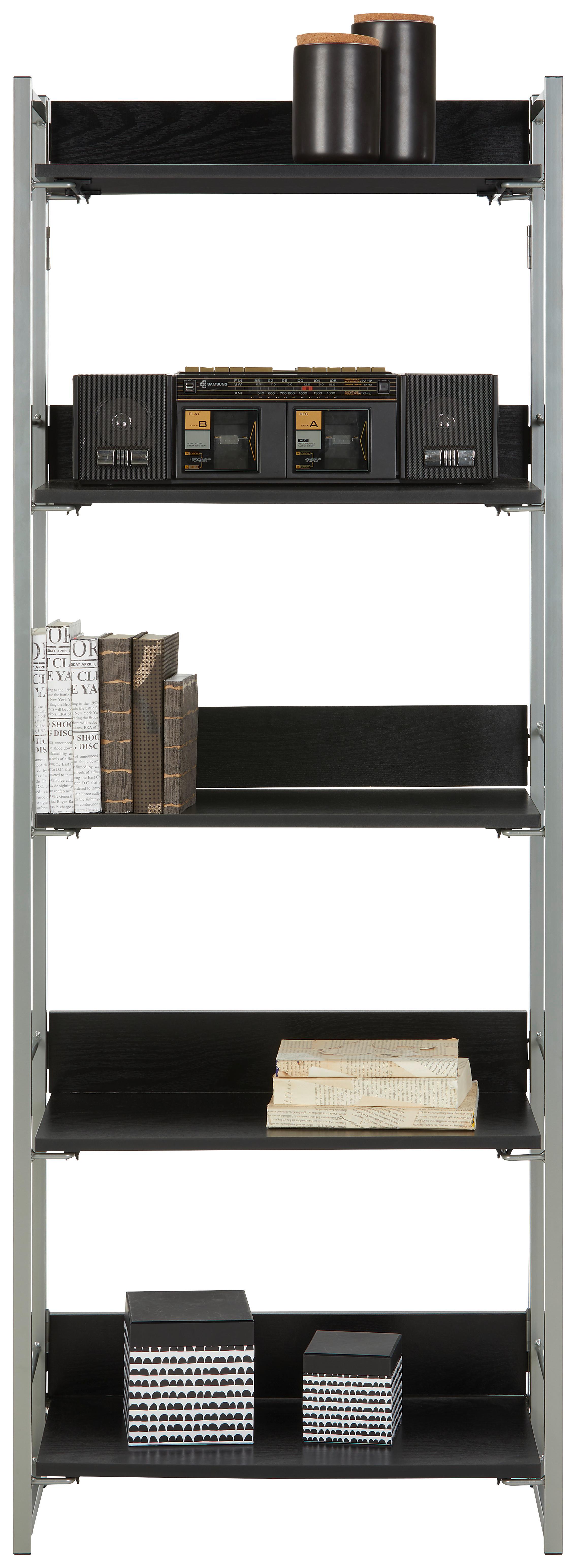 étagère in Grau/Schwarz - Schwarz/Grau, Modern, Holzwerkstoff/Metall (61mm) - Mömax