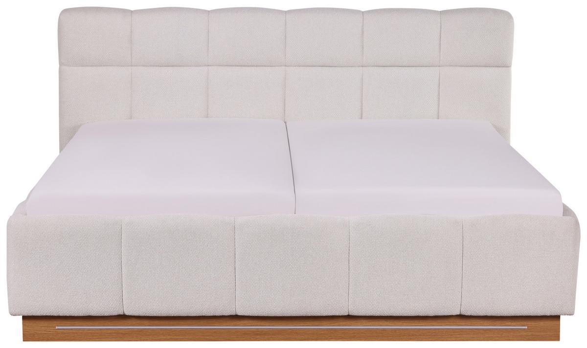Polsterbett Ascona II Creme ca. 160x200cm - Eichefarben/Creme, KONVENTIONELL, Holzwerkstoff/Textil (160/200cm) - Based