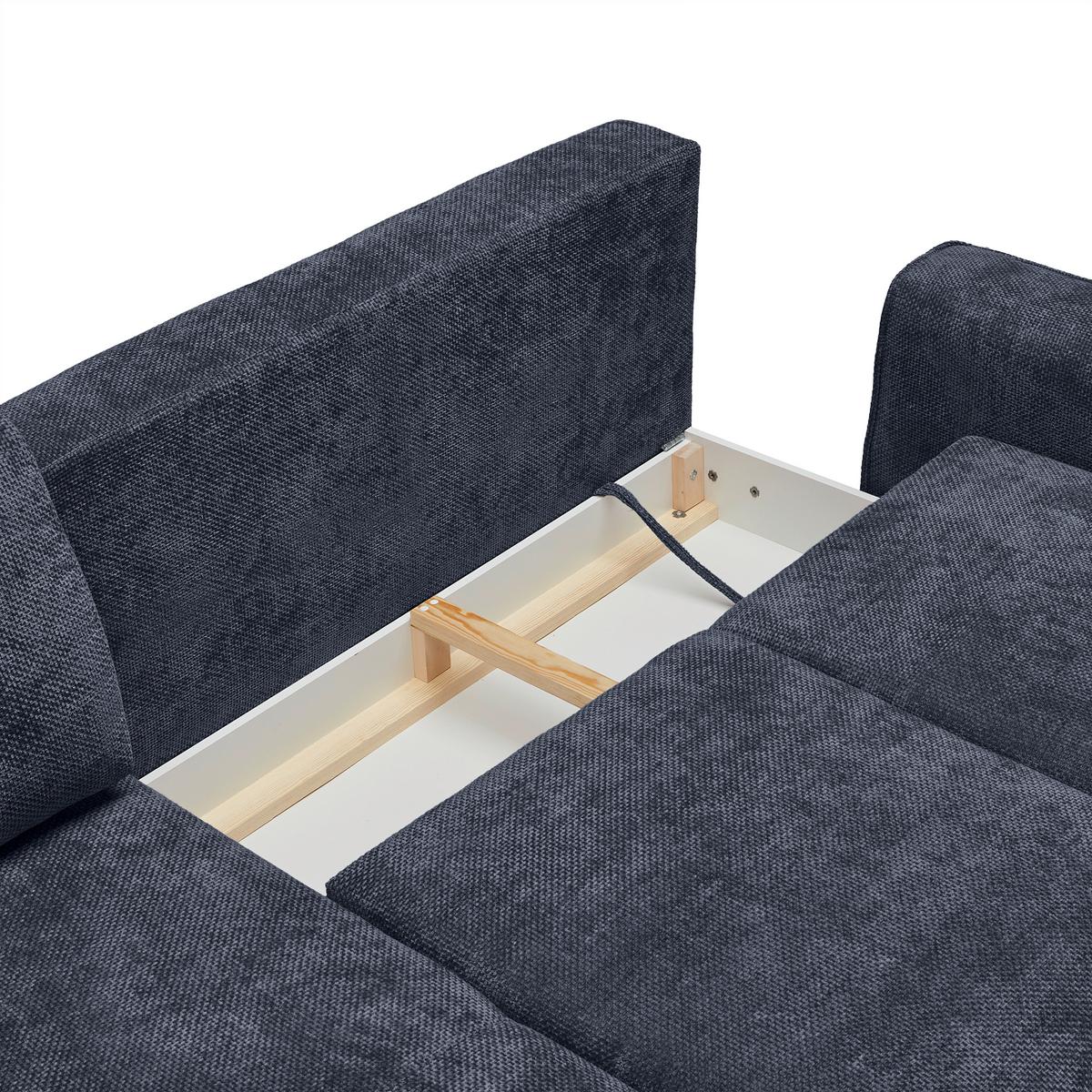 Ecksofa Custom Royalblau - Royalblau/Schwarz, MODERN, Textil/Metall (164/85/255cm) - Mömax