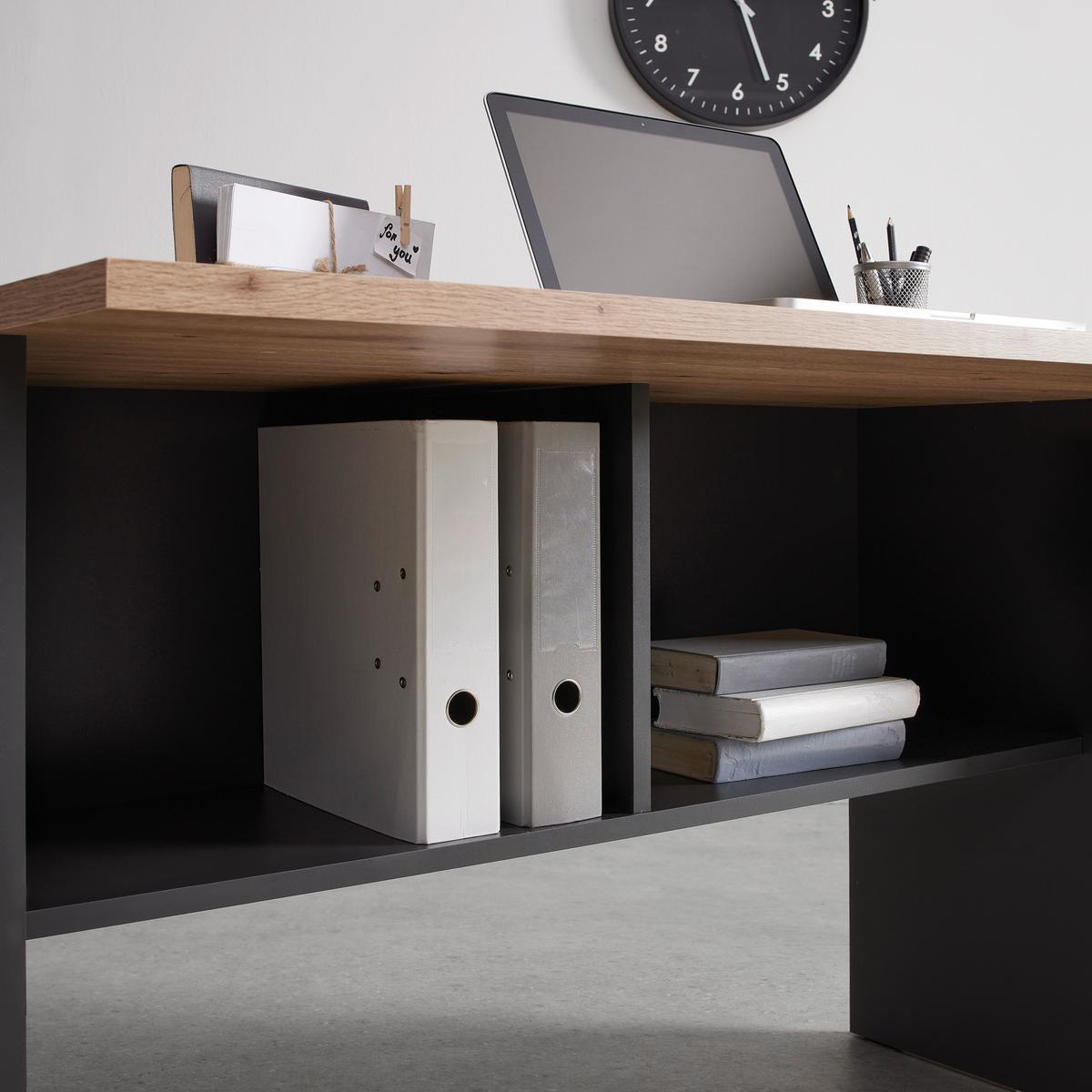 Schreibtisch Shelf in Anthrazit/Eiche Artisan - Anthrazit/Eiche Artisan, MODERN, Holzwerkstoff (120/76/68cm) - Mömax