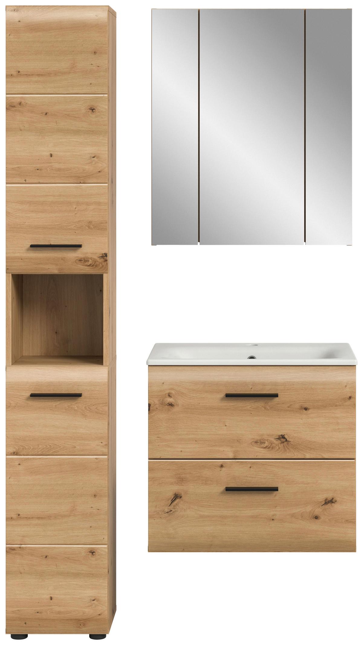 BADEZIMMER ICE - Weiss/Schwarz, Basics, Keramik/Holzwerkstoff (90cm) - MID.YOU