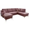 Wohnlandschaft Valentina Rosa Struktur - Rosa/Naturfarben, KONVENTIONELL, Holz/Textil (150/301/200cm) - P & B