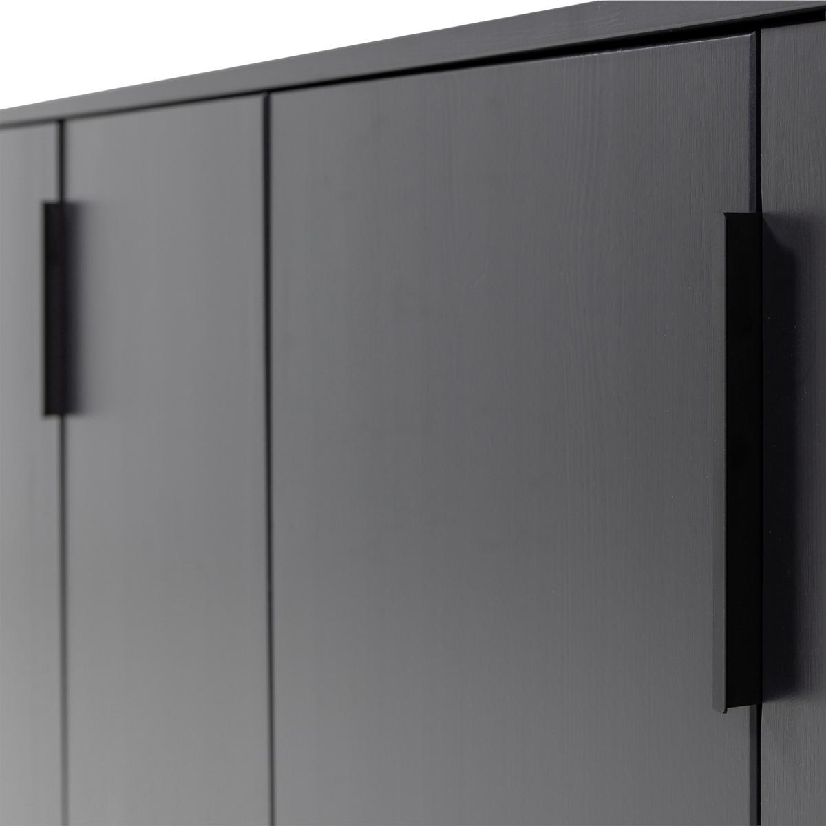 Sideboard Gunnar Schwarz B: 201 cm - Schwarz, Design, Holz/Metall (201/85/44cm) - Livetastic