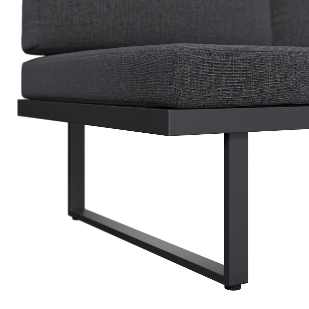 Loungegarnitur Hottie Naturfarben/Grau, 4-tlg. - Dunkelgrau/Naturfarben, MODERN, Kunststoff/Textil - Based